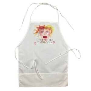Regent Apron w Pockets "I Kiss Better than I Cook" NWOT Made in USA